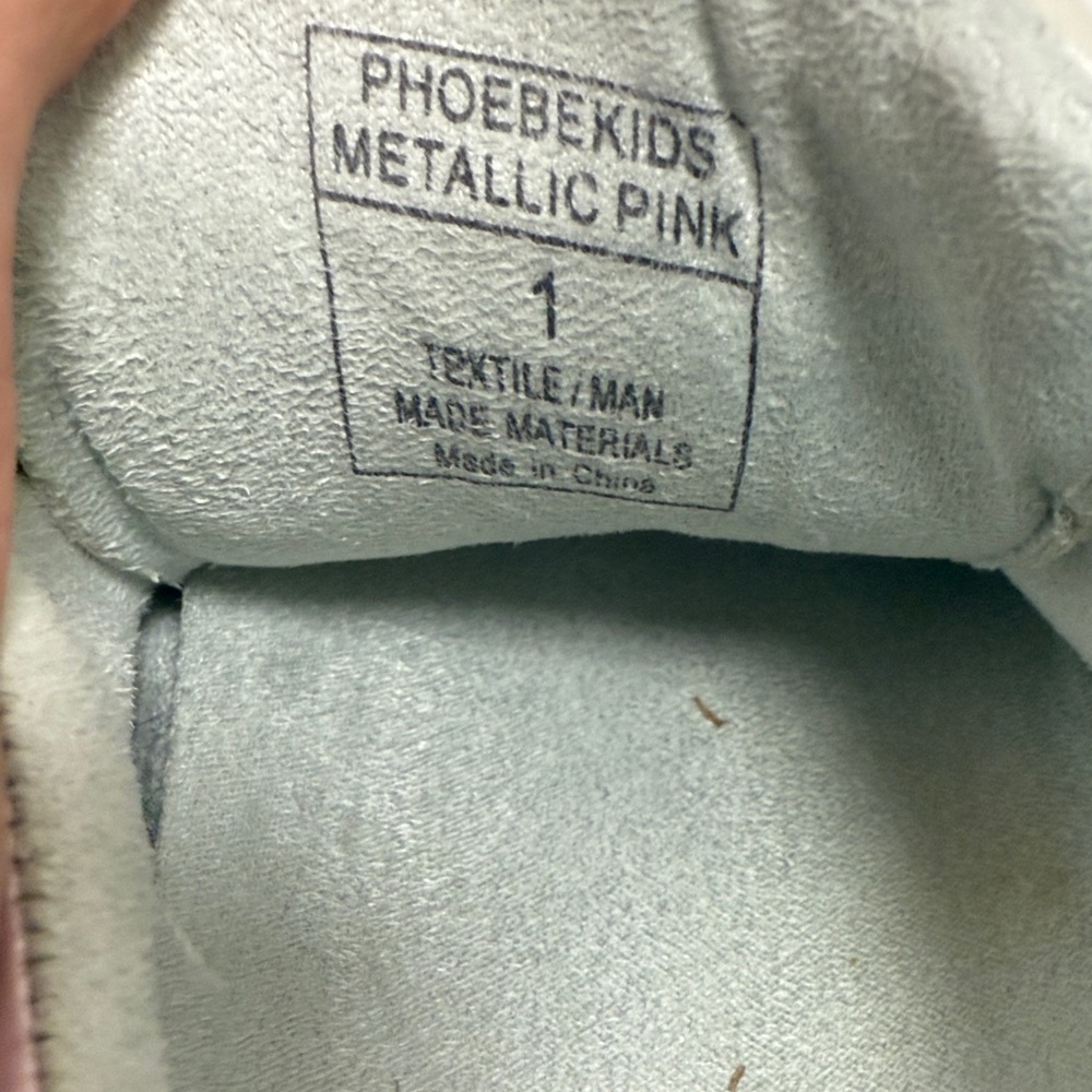 .ShuShop PHOEBE Kids Pink Metalic Sneaker Sz 1 - Picture 10 of 14